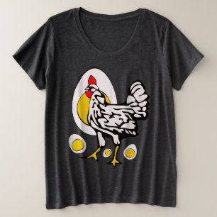 Camiseta Plus Size Galinhas Retro