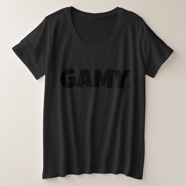 Camiseta Plus Size GAMY® Black Logo Damen (Frente do Design)