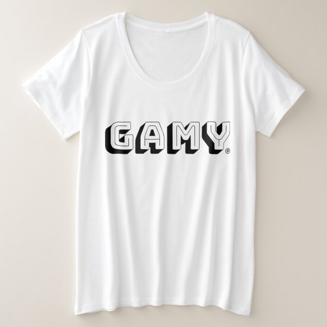 Camiseta Plus Size GAMY® Black Logo Damen (Frente do Design)