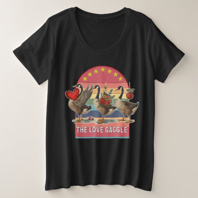 Camiseta Plus Size gansos (Frente do Design)