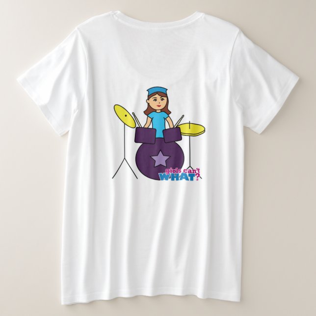 Camiseta Plus Size Garotas não sabem o quê? Design Personalizado do C (Verso do Design)