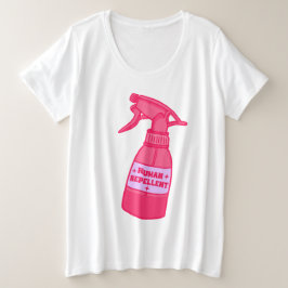 Camiseta Plus Size Garrafa de Spray Repelente Humano Humor Atitude