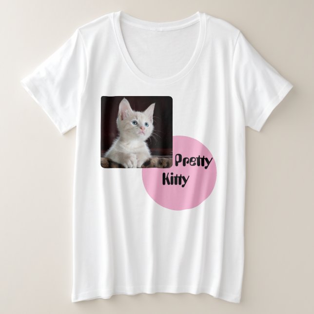Camiseta Plus Size Gatinho (Frente do Design)