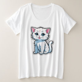 Camiseta Plus Size gatinho fofo