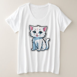 Camiseta Plus Size gatinho fofo