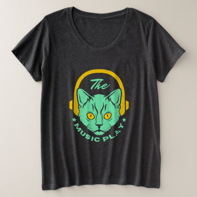 Camiseta Plus Size Gato (Frente do Design)