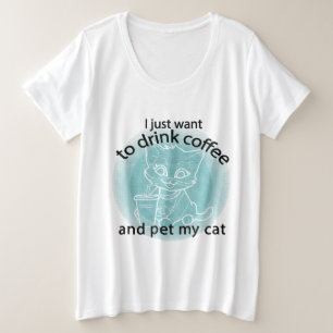 Camiseta Plus Size Gato adorável