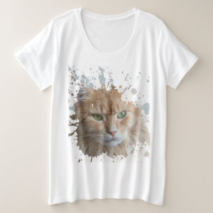 Camiseta Plus Size Gato Bonito