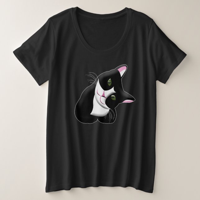 Camiseta Plus Size Gato Cinto (Frente do Design)