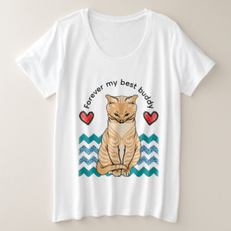 Camiseta Plus Size gato engraçado