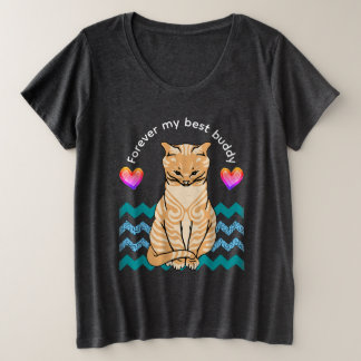 Camiseta Plus Size gato engraçado