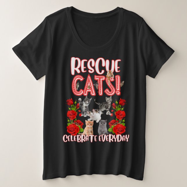 Camiseta Plus Size Gato Engraçado (Frente do Design)