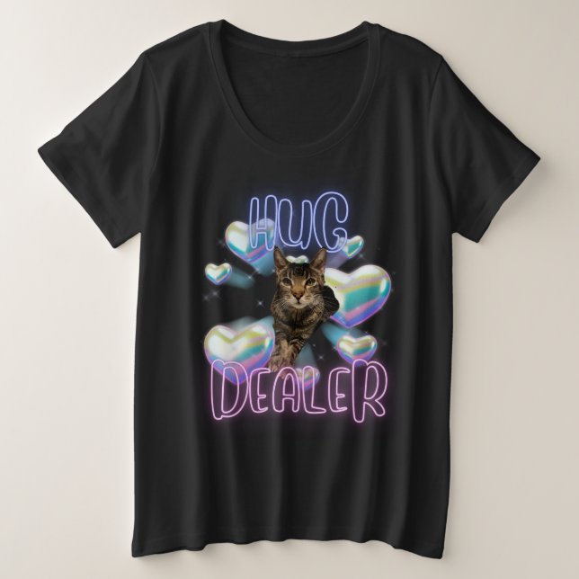 Camiseta Plus Size Gato Engraçado (Frente do Design)