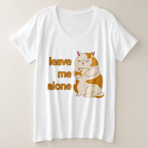 Camiseta Plus Size Gato gordo me deixa em paz