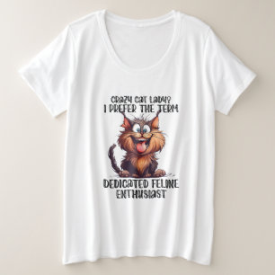 Camiseta Plus Size Gato maluco sarcasmo sarcasmo arte de palavra