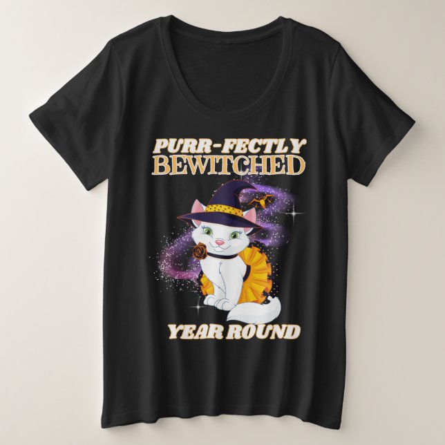 Camiseta Plus Size Gato Negro (Frente do Design)