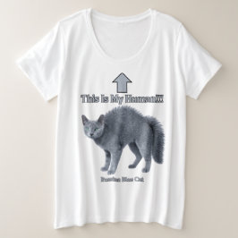 Camiseta Plus Size Gato Russo Azul Engraçado – Este é o Meu Humano