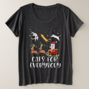 Camiseta Plus Size Gatos Para Todos Os Casos De Natal Gato Engraçado