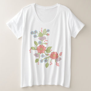 Camiseta Plus Size Gavinha de flor