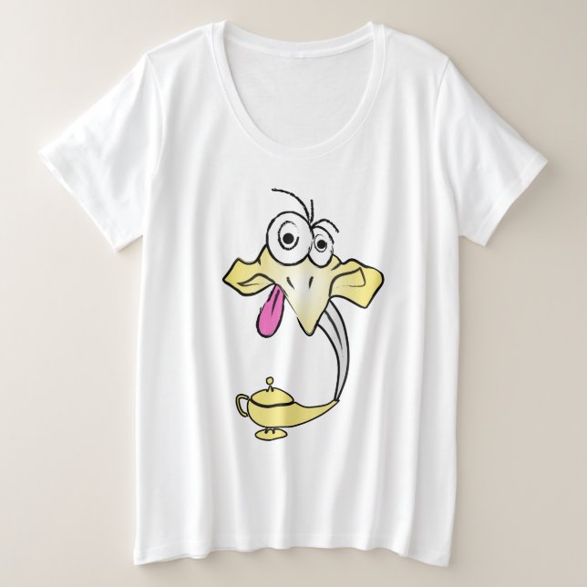 Camiseta Plus Size Genie engraçado (Frente do Design)