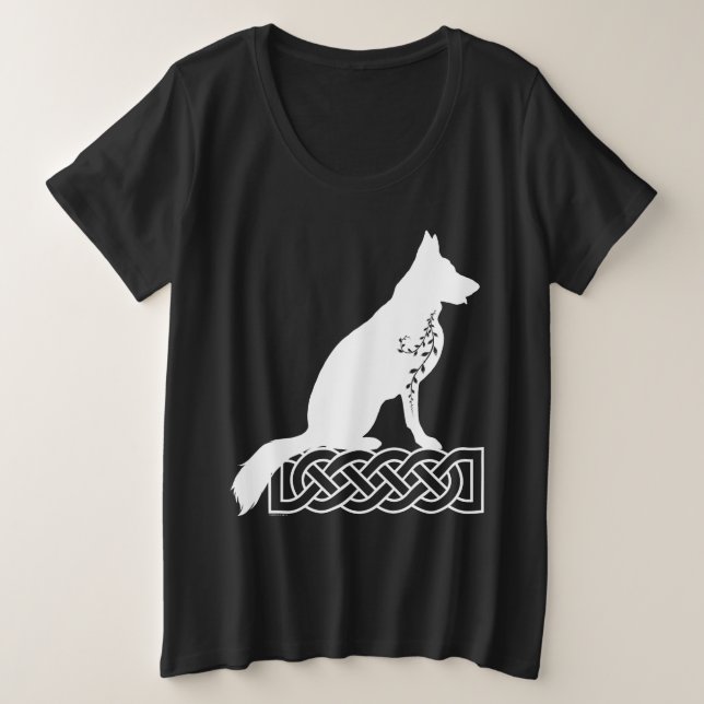 Camiseta Plus Size German shepherd Loki Sailor's Knot White (Frente do Design)