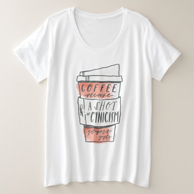 Camiseta Plus Size Gilmore Girls | Café Por Favor (Frente do Design)