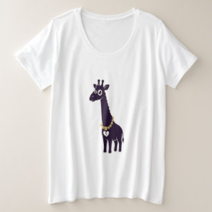 Camiseta Plus Size Girafa com Coração Quebrado