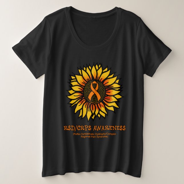Camiseta Plus Size Girassol/Awareness...RSD/CRPS (Frente do Design)