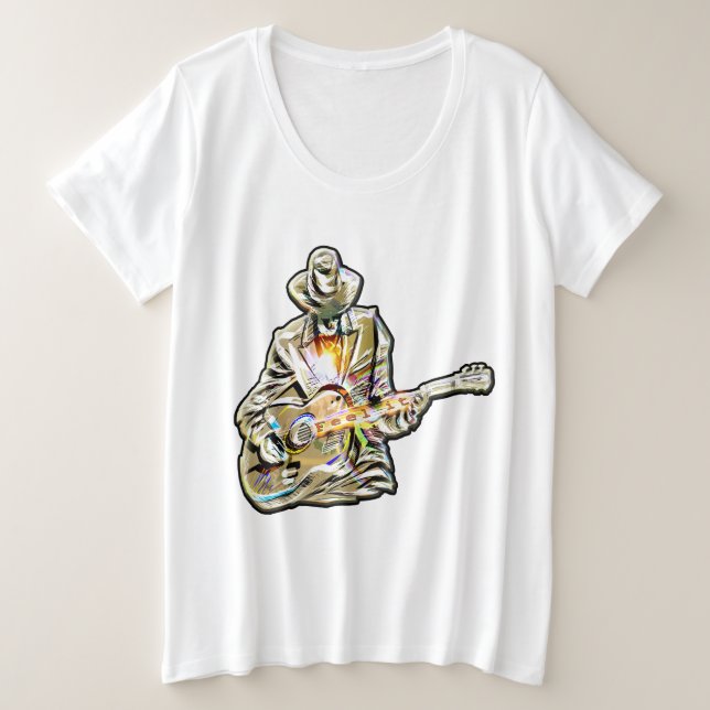 Camiseta Plus Size Gitarren Blues Mann - Feel it   (Frente do Design)