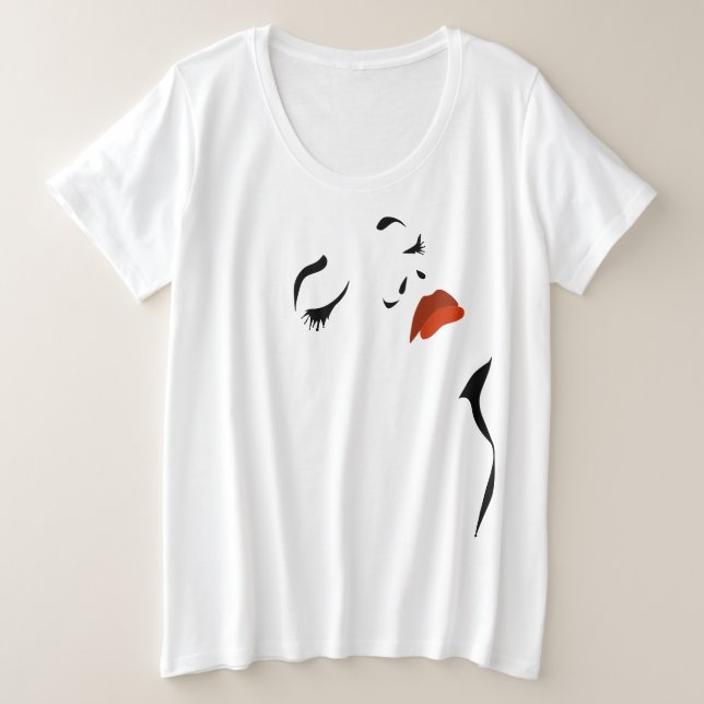 Camiseta Plus Size Glamor Face T-Shirt (Frente do Design)