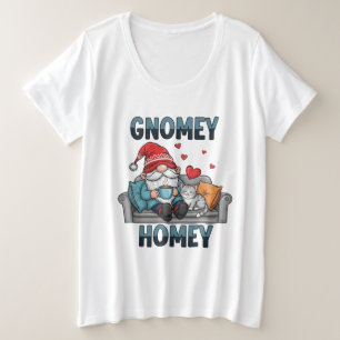 Camiseta Plus Size Gnomey homey gnome em casa