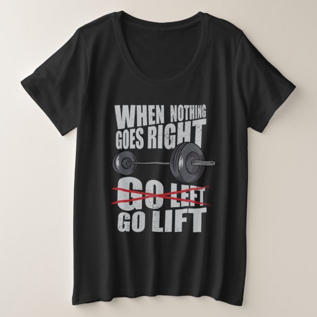 Camiseta Plus Size Go Lift  Gym Workout (Frente do Design)
