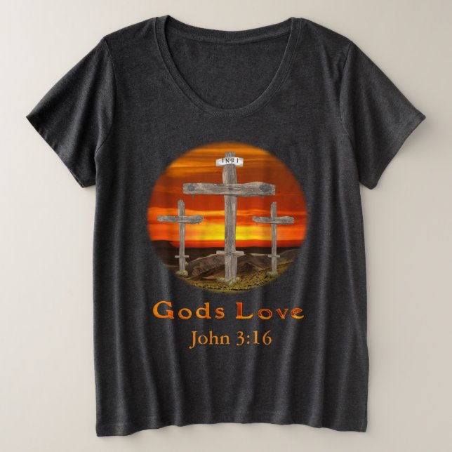 Camiseta Plus Size Gods Love (Frente do Design)