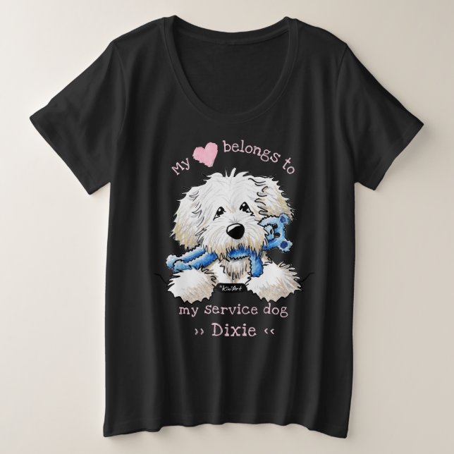 Camiseta Plus Size Goldendoodle Meu Coração Pertence A (Frente do Design)