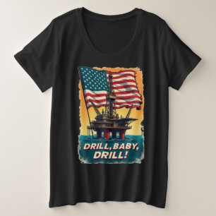 Camiseta Plus Size Golfo do México - Drill Baby Drill Vintage Polític