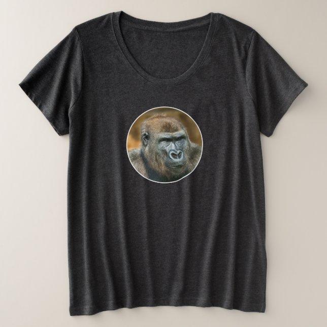Camiseta Plus Size Gorilla Lope (Design redondo) (Frente do Design)