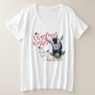 Camiseta Plus Size GOTA Natal Deseja Beijos De Cabra Níger