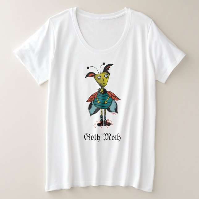 Camiseta Plus Size Gótico Mama Mais Tamanho Tee (Frente do Design)