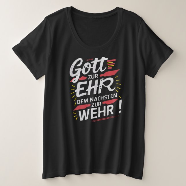 Camiseta Plus Size Gott zur Ehr dem Nächsten zur Wehr - Feuerwehr (Frente do Design)