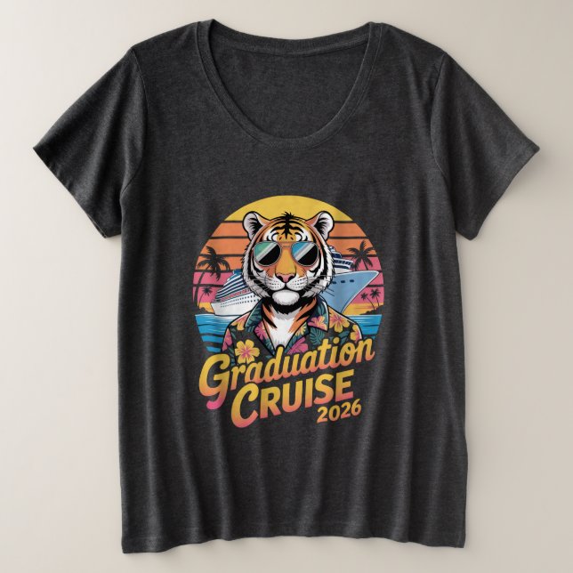 Camiseta Plus Size Graduation 2026 Cruise Vacation Tee (Frente do Design)