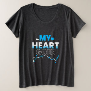 Camiseta Plus Size Gráfico do Investidor Meu Coração
