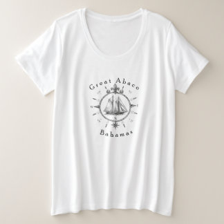 Camiseta Plus Size Grande Bússola Náutica de Vela Abaco Bahamas