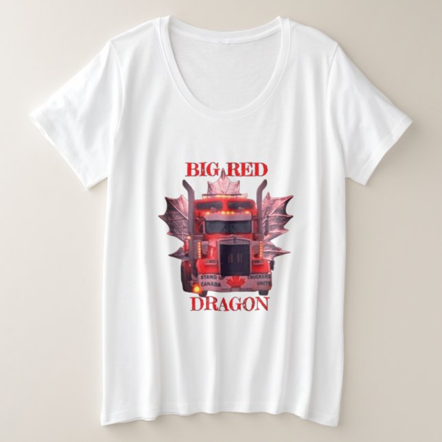 CAMISETA PLUS SIZE GRANDE DRAGÃO VERMELHO (Frente do Design)