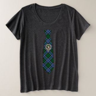 Camiseta Plus Size Gravata Allardice Scottish Clan Badge & Tartan