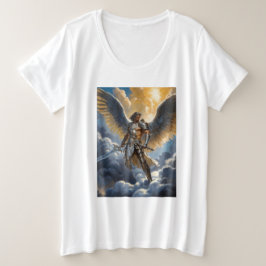 Camiseta Plus Size Guerreiro Dourado do Arcanjo Miguel do Céu