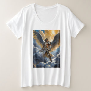 Camiseta Plus Size Guerreiro Dourado do Arcanjo Miguel do Céu