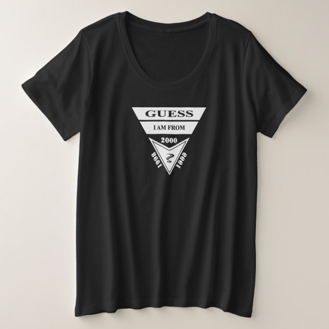 CAMISETA PLUS SIZE GUESS, I AM FROM? 1998 1999 2000. SAMER BRASIL (Frente do Design)