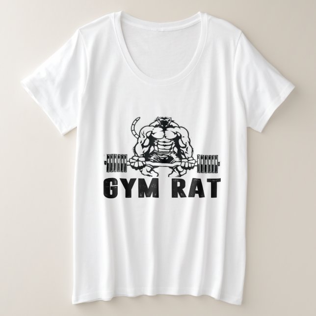 Camiseta Plus Size Gym Rat (Frente do Design)