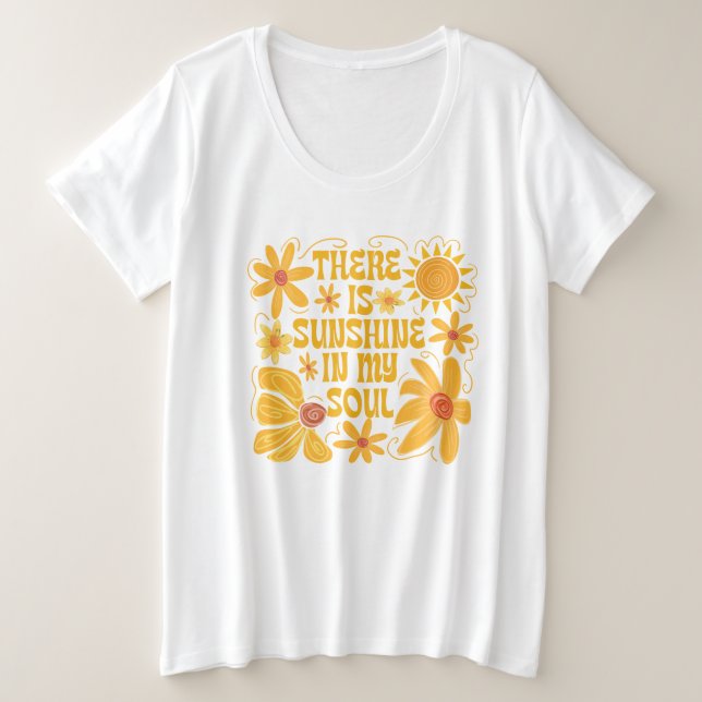 Camiseta Plus Size Há Sol Na Minha Alma (Frente do Design)