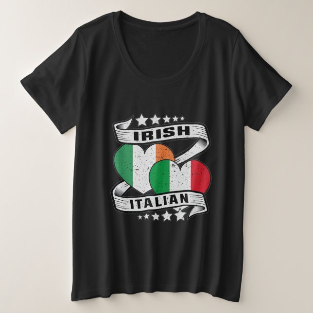 Camiseta Plus Size Half Irish Half Irish Irish Flag (Frente do Design)